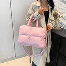 Bolsa tote puffer para mulheres, leve, acolchoada de algodão.