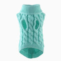 Solid Color Twist Knit Dog Sweater Warm Comfortable Pet Apparel For Cold Weather