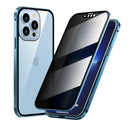 Capa temperada magnética Privacy Metal para iphone 15 14 13 12  e 11 Pro Max