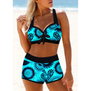 Maiô de duas peças. Regata e calça quadrada para as mulheres