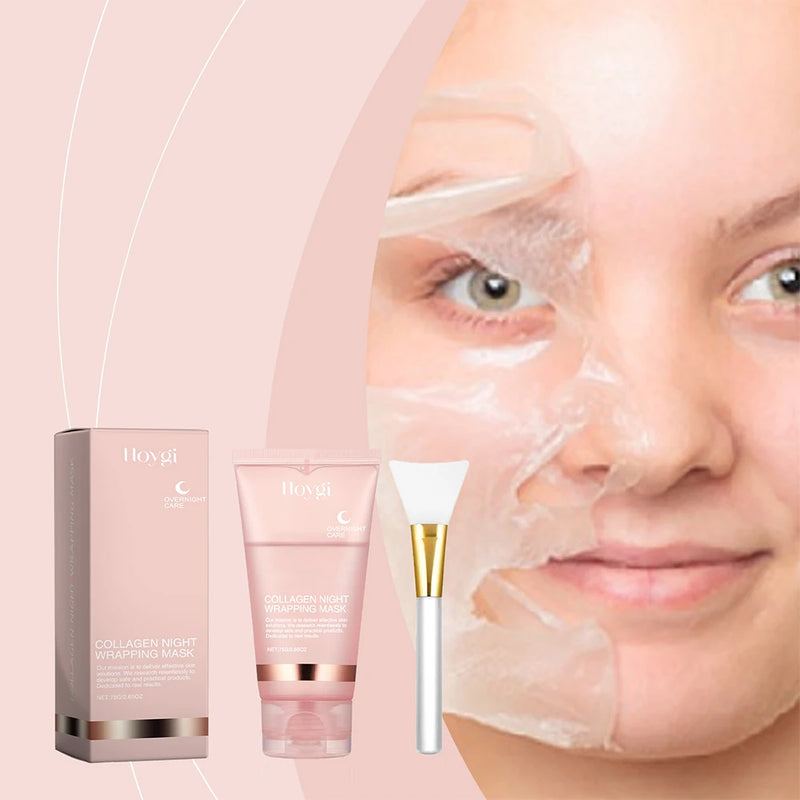150ml máscara noturna de colágeno rejuvenesce a pele hidrata e  dá brilho  máscara facial coreana, peel-off