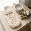 Solid Color Twist Knit Dog Sweater Warm Comfortable Pet Apparel For Cold Weather