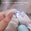 Cortador de unhas para cães e gatos com aparador de unhas LED.