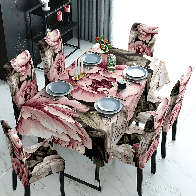 Jogo de capas de cadeira estampada floral 4/6 pçs