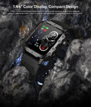 Novo xiaomi militar relógio inteligente masculino ip67 3atm esportes ao ar livre rastreador de fitness 
monitor saúde 1.44 Polegada chamada bluetooth smartwatch