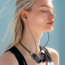 Fones de ouvido Bluetooth 5.4 com tela colorida, modelo neckband, sem fio, 
com redução de ruído, ideais para monitoramento de apresentações ao vivo.