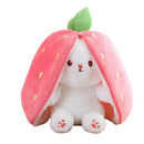 Coelho de Pelúcia Cosplay Morango Cenoura 18cm - Brinquedo Criativo que se Transforma em Fruta
