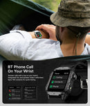 Novo xiaomi militar relógio inteligente masculino ip67 3atm esportes ao ar livre rastreador de fitness 
monitor saúde 1.44 Polegada chamada bluetooth smartwatch
