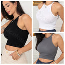 Kit 3 peças Regata Alça Fina ,Decote Blusa sem ombros