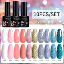 LILYCUTE 10Pcs/set Gel Unha Polonês
