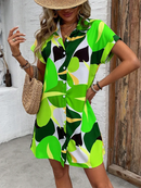 Vestido floral de manga curta