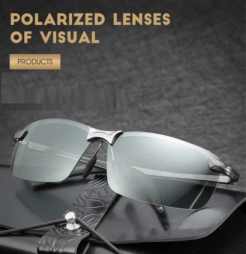 Óculos fotocromático masculino Night Vision. visão diurna e noturna, óculos UV400, condução e pesca