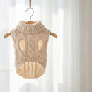 Solid Color Twist Knit Dog Sweater Warm Comfortable Pet Apparel For Cold Weather