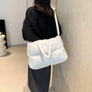 Bolsa tote puffer para mulheres, leve, acolchoada de algodão.