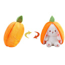 Coelho de Pelúcia Cosplay Morango Cenoura 18cm - Brinquedo Criativo que se Transforma em Fruta