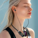 Fones de ouvido Bluetooth 5.4 com tela colorida, modelo neckband, sem fio, 
com redução de ruído, ideais para monitoramento de apresentações ao vivo.