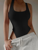 Bodysuit de malha sem mangas