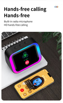 Alto-falante inteligente com IA, Bluetooth 5.4, tela sensível ao toque HD, despertador eletrônico, som estéreo Hi-Fi e assistente de voz.