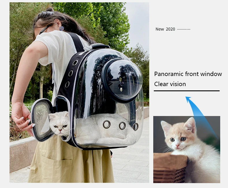 Mochila transportadora de cães pequenos e gatos