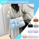 Bolsa tote puffer para mulheres, leve, acolchoada de algodão.