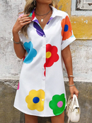 Vestido floral de manga curta