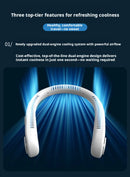 Rechargeable Electric Fan Digital Display Hanging Neck Fan Bladeless Design Electric Fan Bladeless Neckband Fan USB Rechargeable