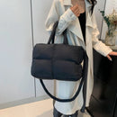 Bolsa tote puffer para mulheres, leve, acolchoada de algodão.