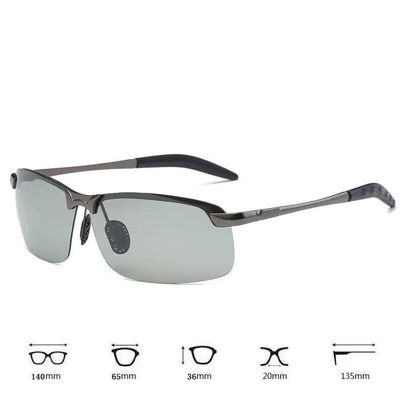 Óculos fotocromático masculino Night Vision. visão diurna e noturna, óculos UV400, condução e pesca