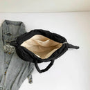 Bolsa tote puffer para mulheres, leve, acolchoada de algodão.