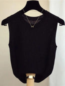 Blusa pulôver feminino sem manga