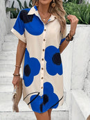 Vestido floral de manga curta