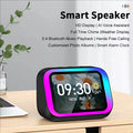 Alto-falante inteligente com IA, Bluetooth 5.4, tela sensível ao toque HD, despertador eletrônico, som estéreo Hi-Fi e assistente de voz.