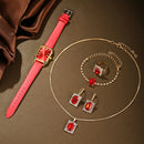 Kit relógio feminino com 1/5/6 pçs