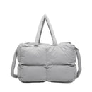 Bolsa tote puffer para mulheres, leve, acolchoada de algodão.