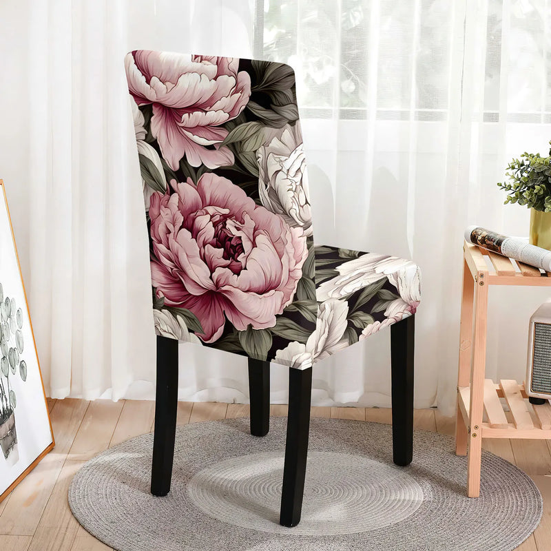 Jogo de capas de cadeira estampada floral 4/6 pçs