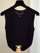 Blusa pulôver feminino sem manga