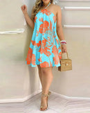 Vestido estampado tropical Bella Verão.