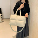 Bolsa tote puffer para mulheres, leve, acolchoada de algodão.