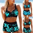 Maiô de duas peças. Regata e calça quadrada para as mulheres