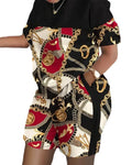 Conjunto Feminino Estampado — Blusa Manga Curta + Shorts com Bolsos