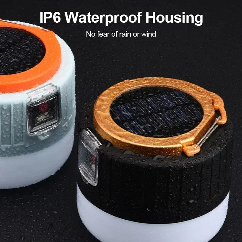Lâmpada LED para acampamento. Carregamento USB portátil