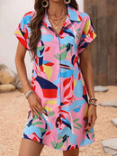 Vestido floral de manga curta