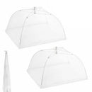 Capa dobrável de malha para alimentos na cozinha, estilo guarda-chuva.