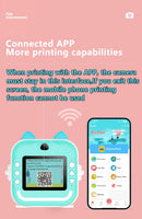 Câmera digital para crianças impressão térmica instantânea.
 Foto vídeo com cartão de memória 32G crianças 1080P HD