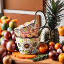1pc Hand-Painted Floral Ceramic Mug with Handle, Microwave Safe, Insulated for Hot & Cold Drinks Coffee Cup
