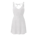 Vestido em decote V sem manga