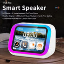 Alto-falante inteligente com IA, Bluetooth 5.4, tela sensível ao toque HD, despertador eletrônico, som estéreo Hi-Fi e assistente de voz.