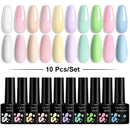 LILYCUTE 10Pcs/set Gel Unha Polonês