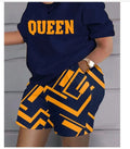 Conjunto Feminino Estampado — Blusa Manga Curta + Shorts com Bolsos