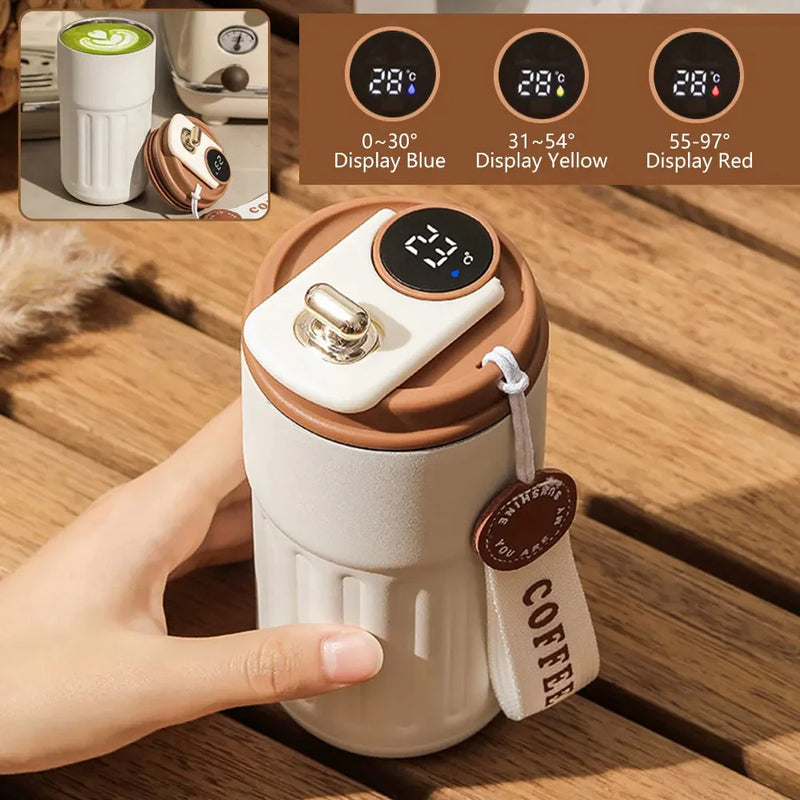 Copo térmico Smart coffe visor LED na tampa